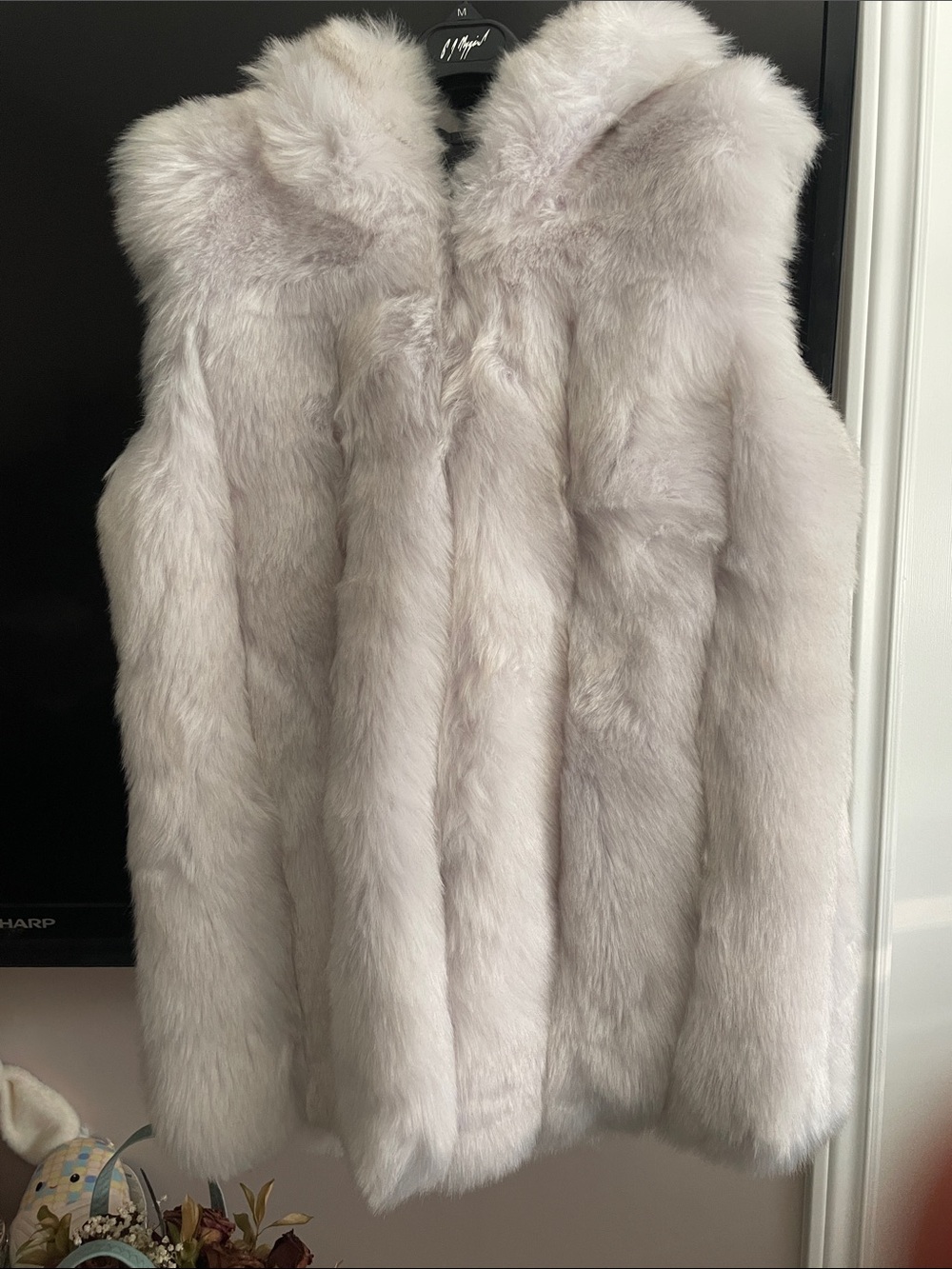 Plush Light Gray Faux Fur Vest for Women